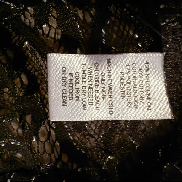 LOFT | Black Embellished Lace Cut Out Short Sleeve Blouse | Size XS - Picture 8 of 8